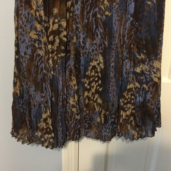 RUBY RD. LADIES SIZE 6 PULL ON SKIRT ELASTIC WAIST MULTI-COLOR PLEATED & LINED - Picture 3 of 4